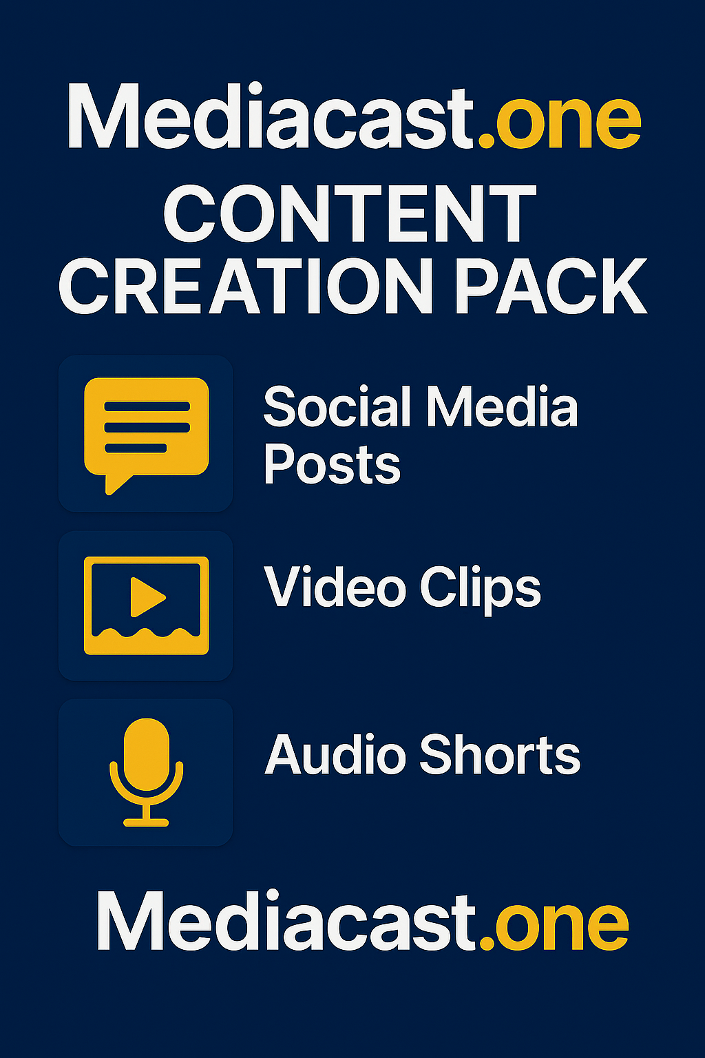 Mediacast.one CONTENT CREATION PACK
